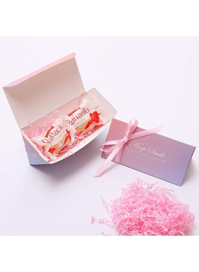 كاكو 100 غرام من خيوط ورق الرافيا المقطعة، صديقة للبيئة، قصاصات ورقية مجعدة، حشو ورق مقطع لحشو صناديق الهدايا (وردي) - Image 3